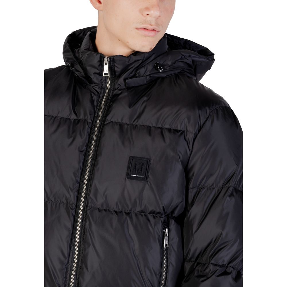 Black Polyamide Full-Length Jacket