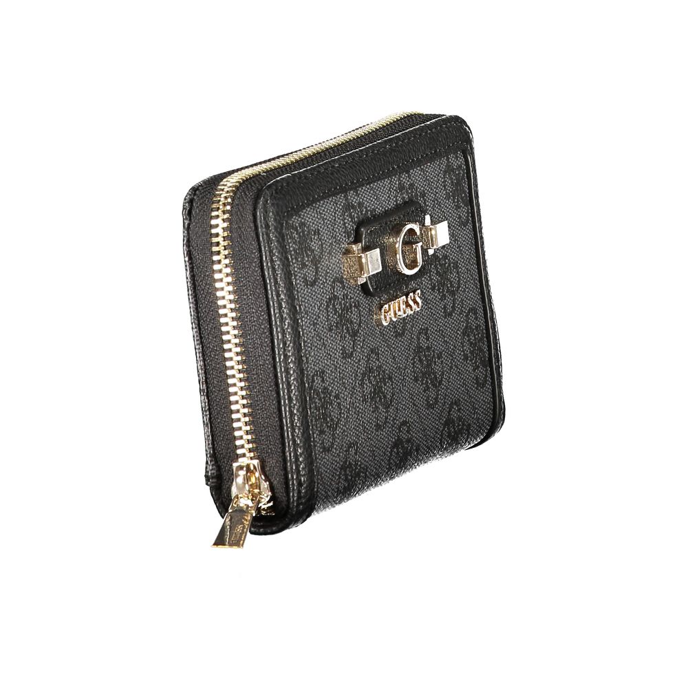 Black Polyurethane Women's Wallet