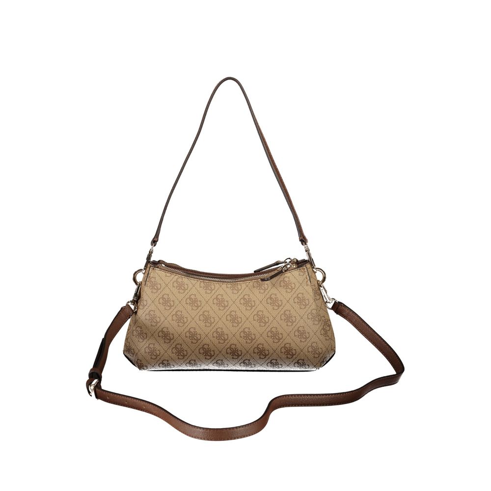 Beige Polyurethane Women's Bag