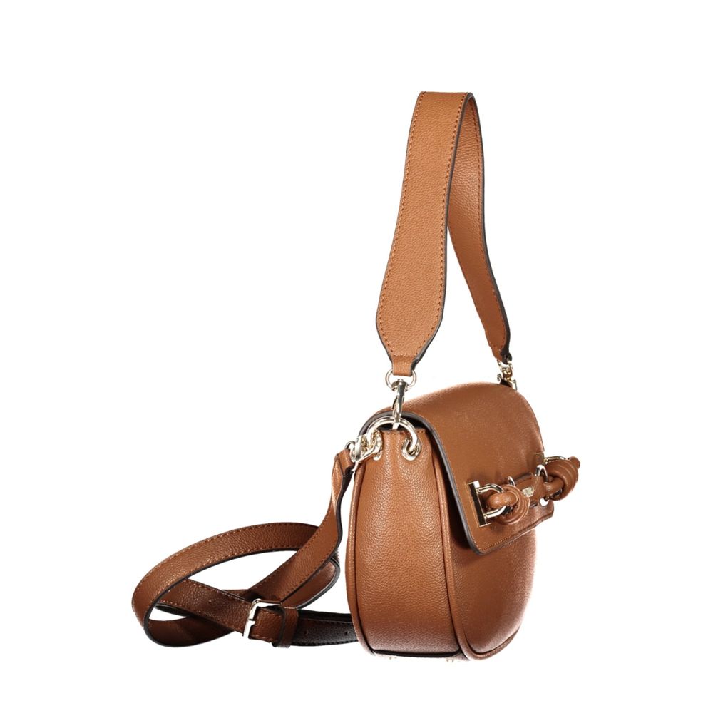 Brown Polyurethane Women Bag