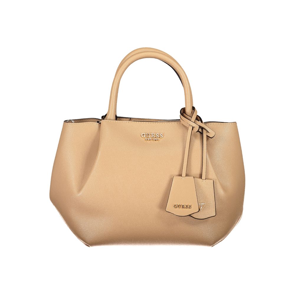 Beige Polyurethane Women's Bag