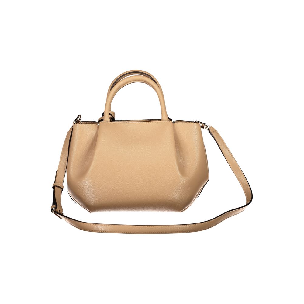 Beige Polyurethane Women's Bag