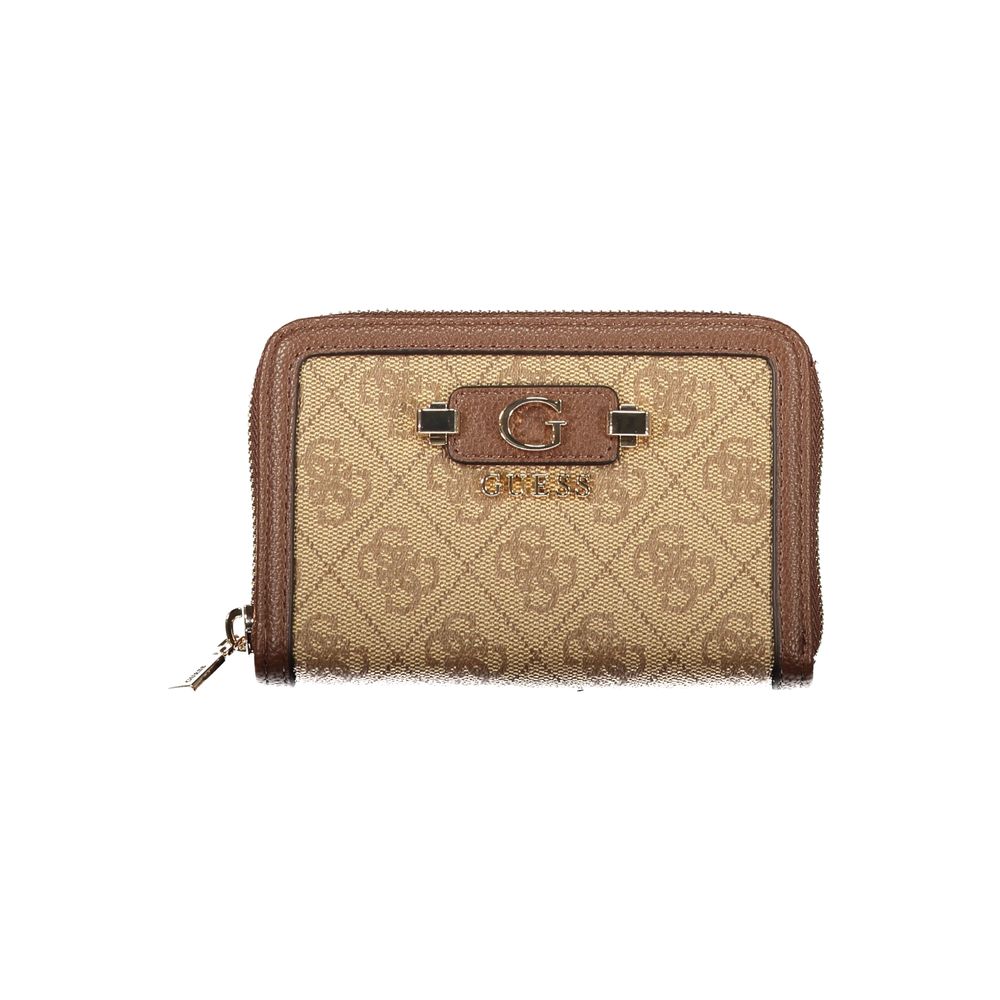 Beige Polyurethane Women Wallet