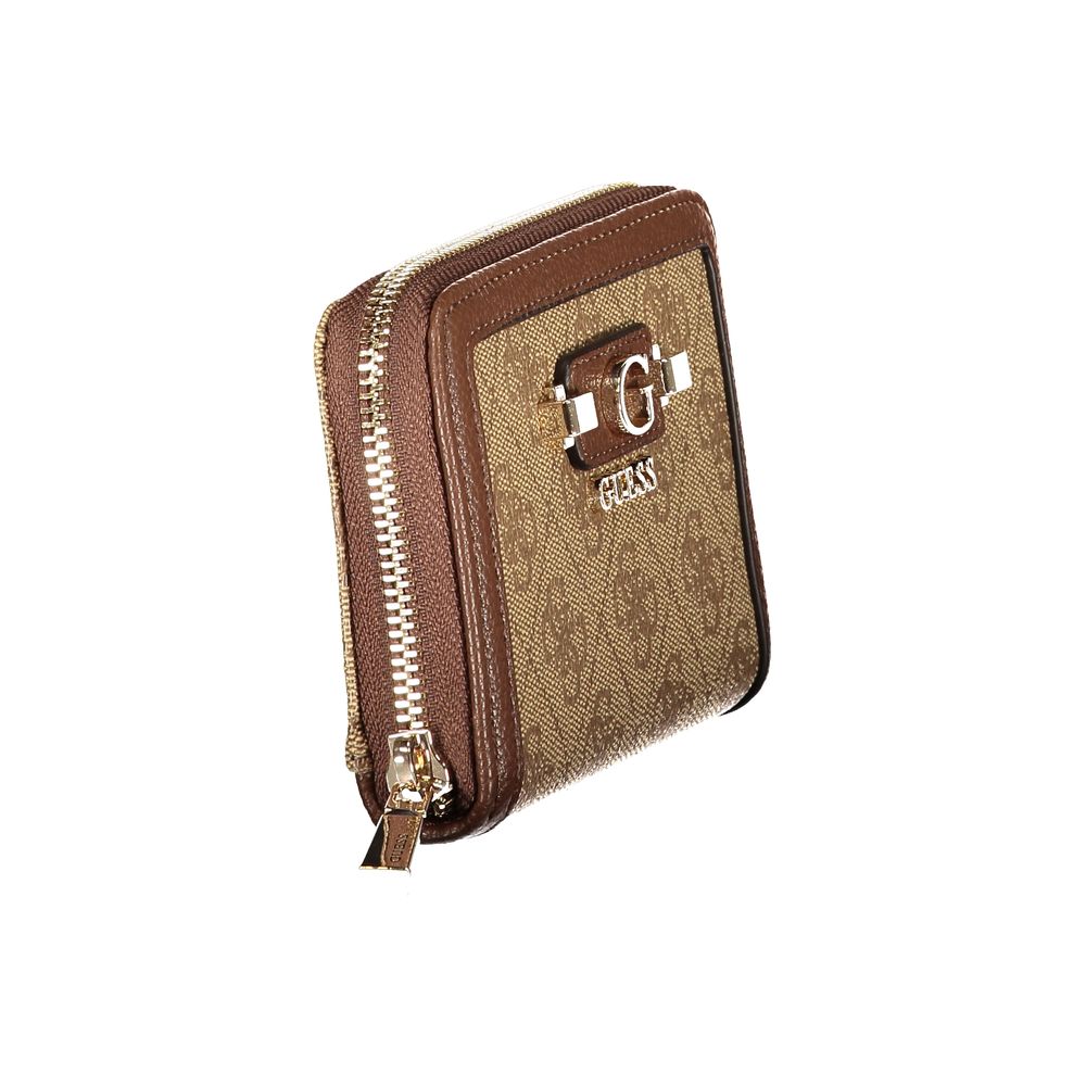 Beige Polyurethane Women Wallet