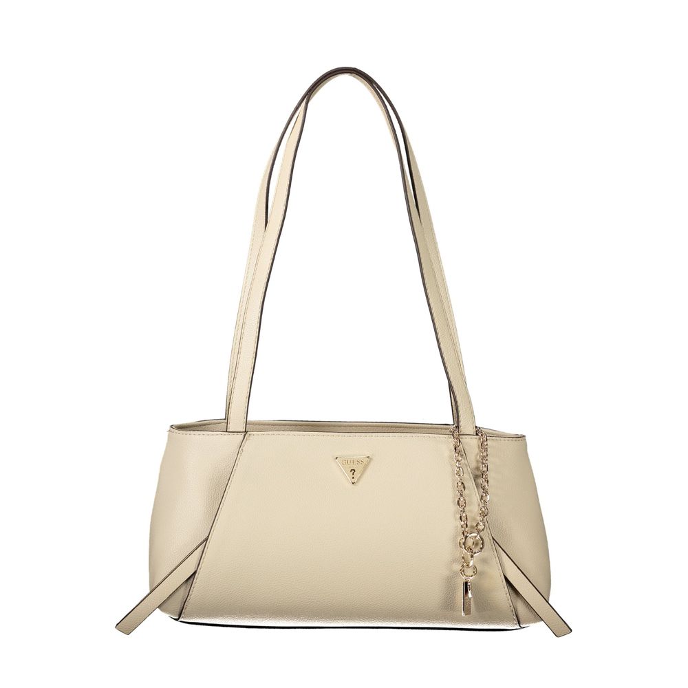 Beige Polyurethane Women's Bag
