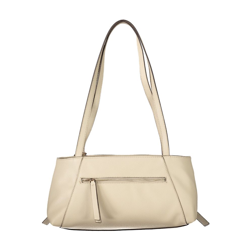 Beige Polyurethane Women's Bag