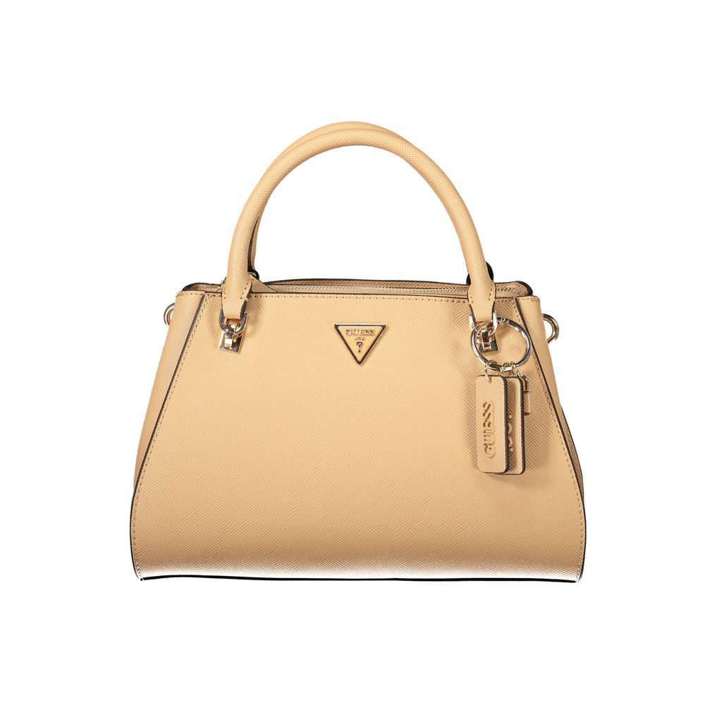 Beige Polyurethane Women's Bag