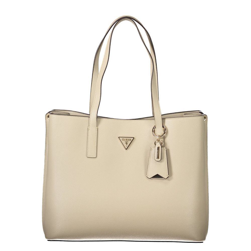 Beige Polyurethane Women's Bag