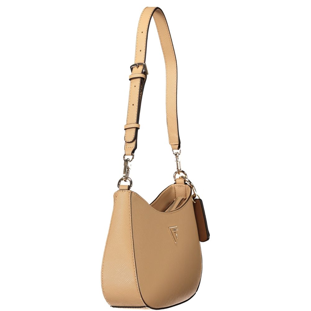 Beige Polyurethane Women's Bag