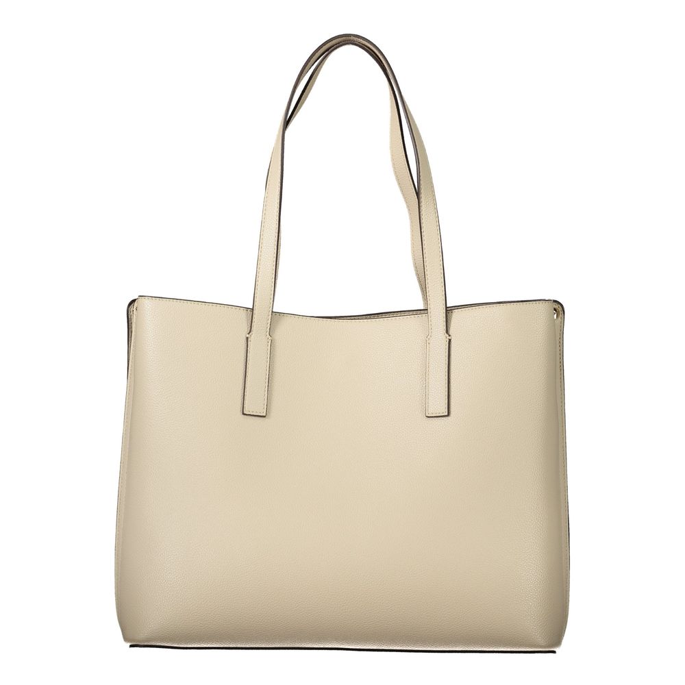 Beige Polyurethane Women's Bag