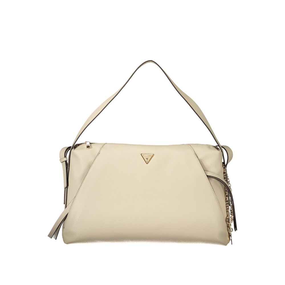 Beige Polyurethane Women's Bag