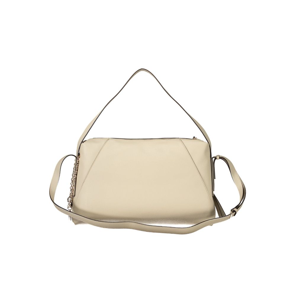 Beige Polyurethane Women's Bag