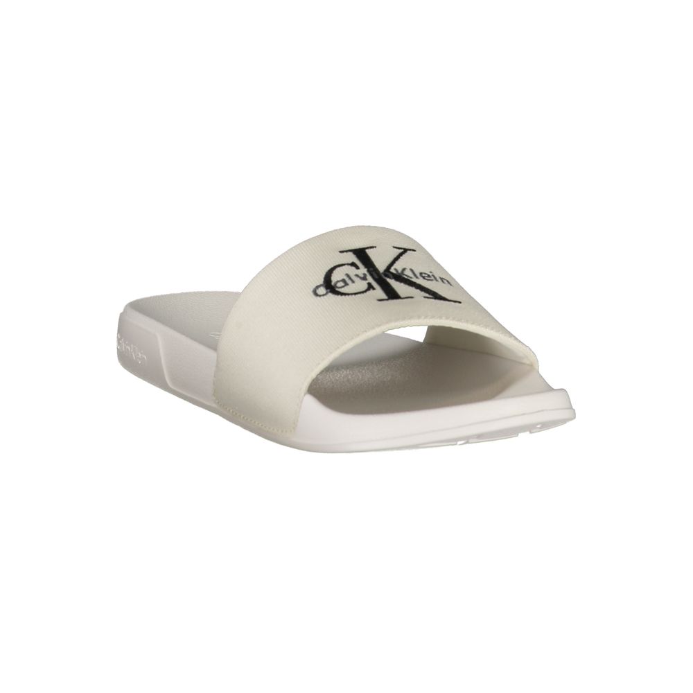 White Polyester Women's Slipper