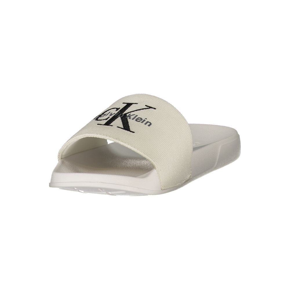 White Polyester Women's Slipper