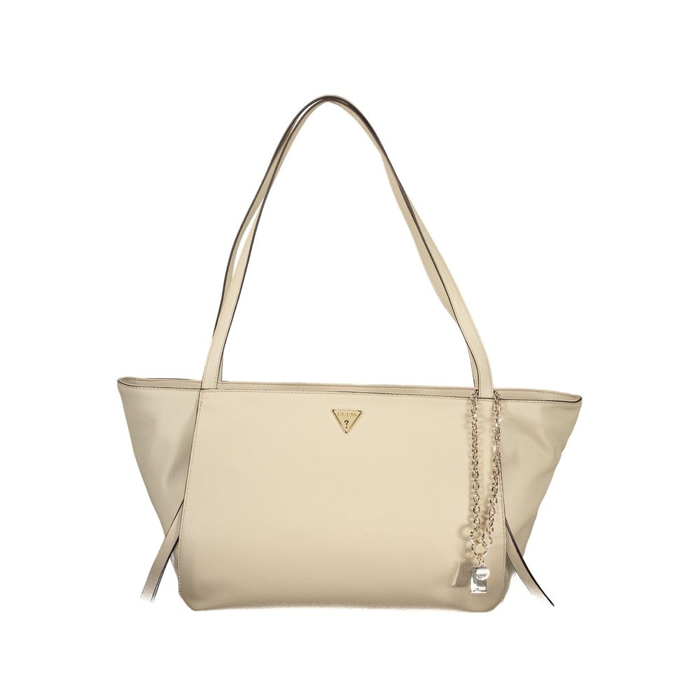 Beige Polyurethane Women's Bag
