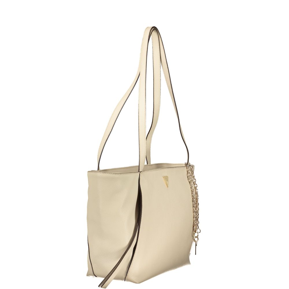Beige Polyurethane Women's Bag
