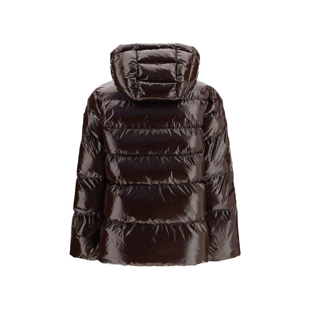 Brown Polyamide Full-Length Jacket