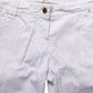 White Mid Waist Straight Cropped Cotton Trouser Pants