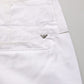 White Mid Waist Cotton Stretch Trouser Pants