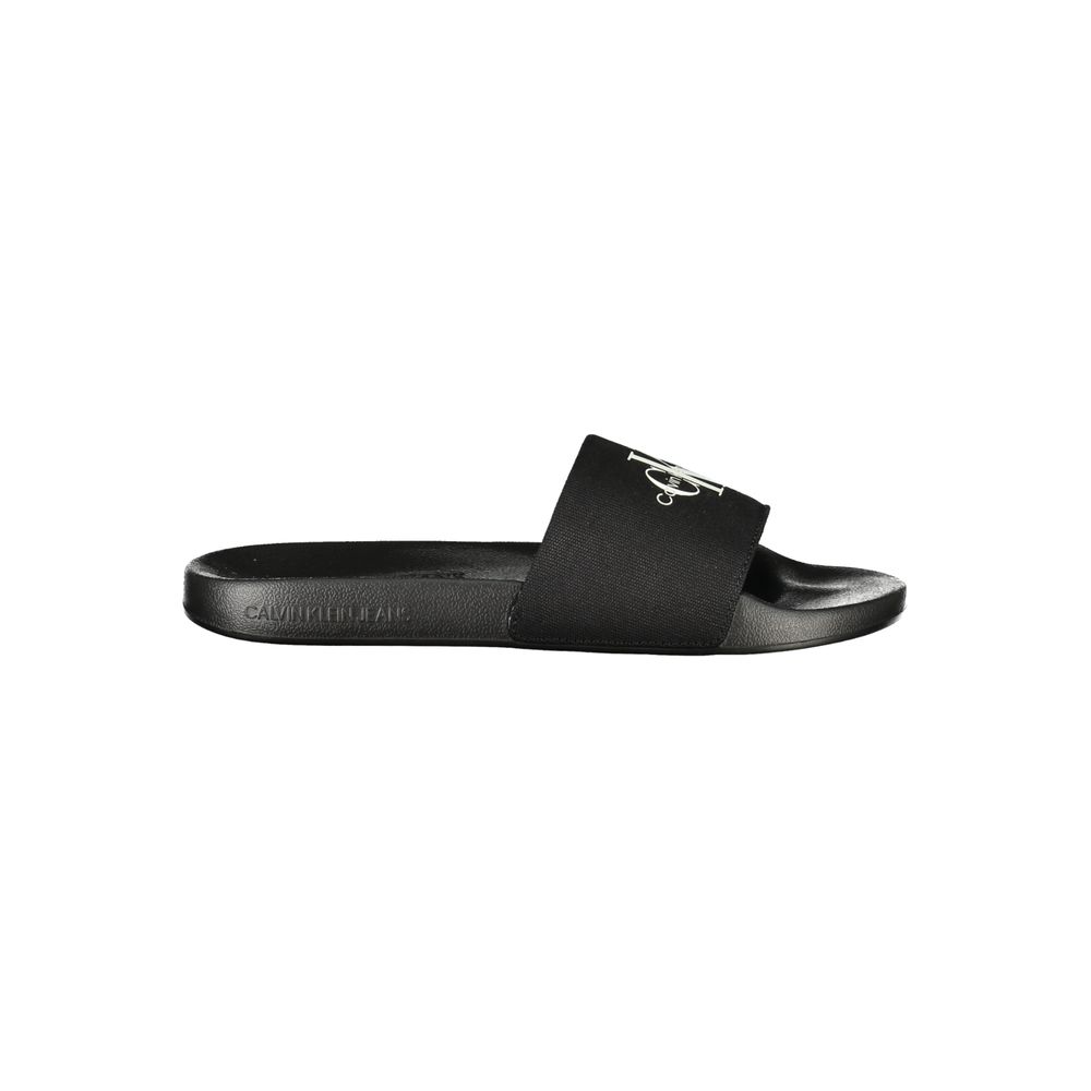 Black Polyester Men's Slipper