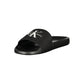 Black Polyester Men's Slipper