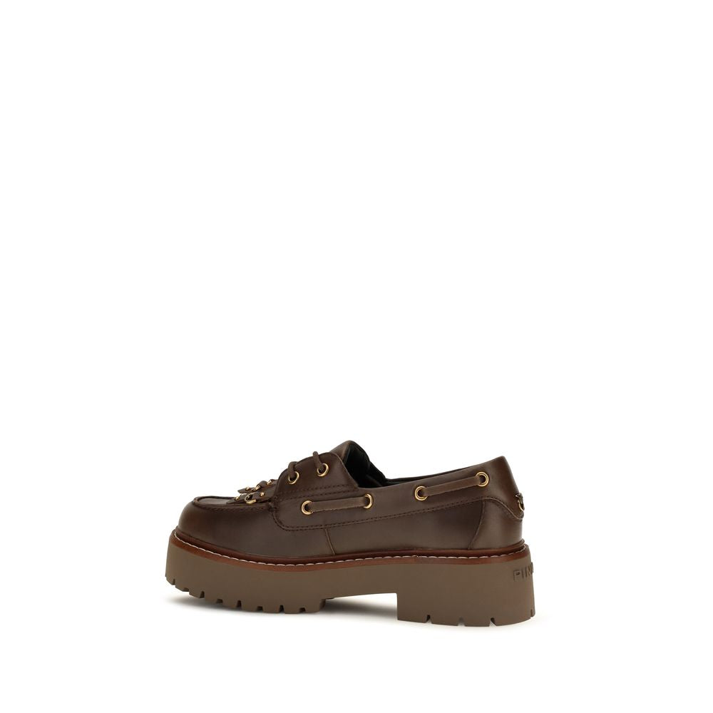 Brown Calf Leather Bos Taurus Platform Loafers