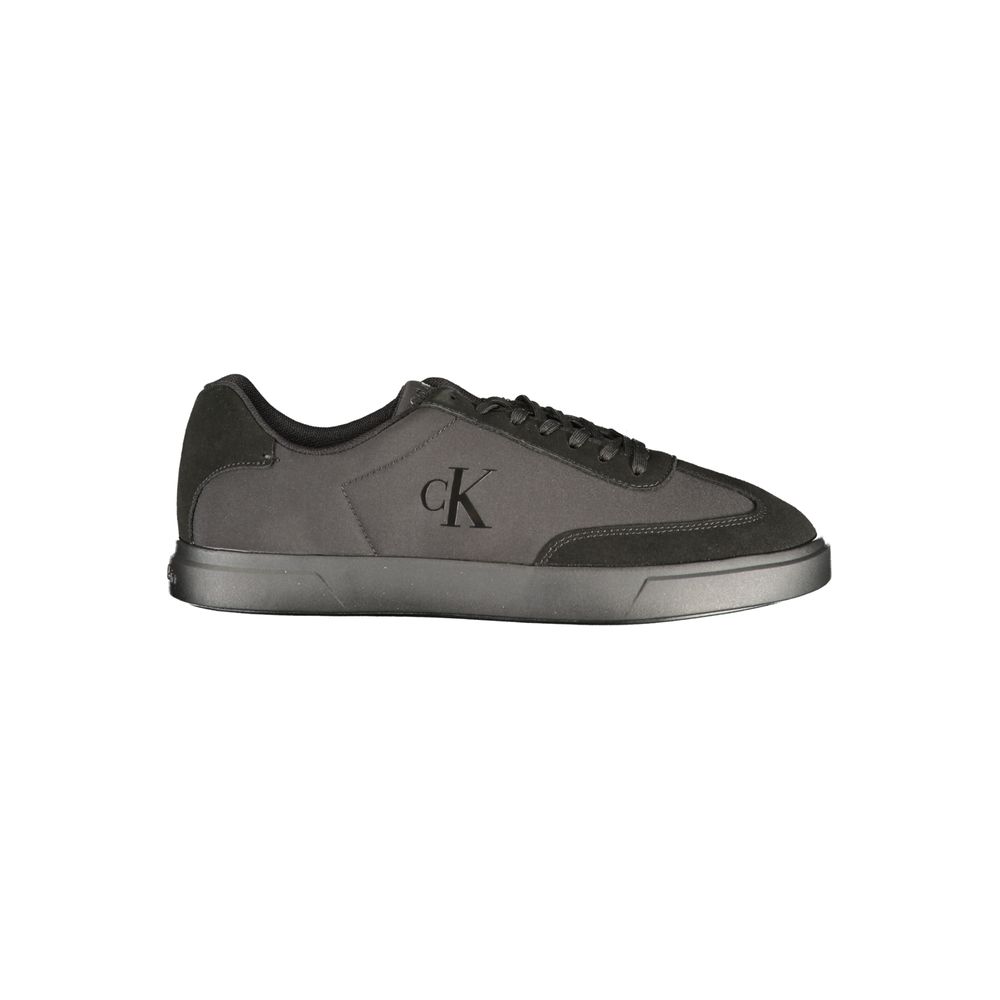 Black Polyester Men's Sneaker