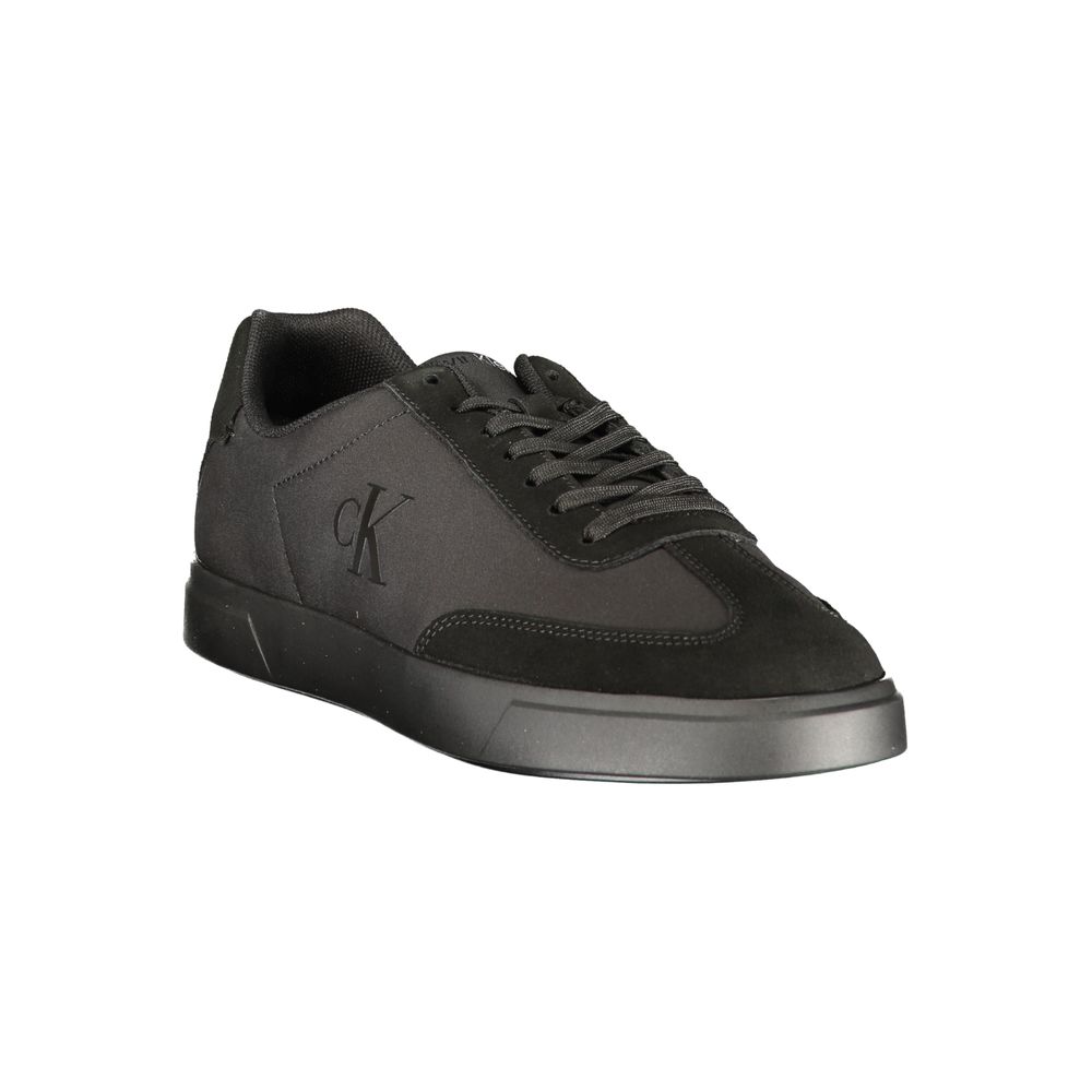 Black Polyester Men's Sneaker