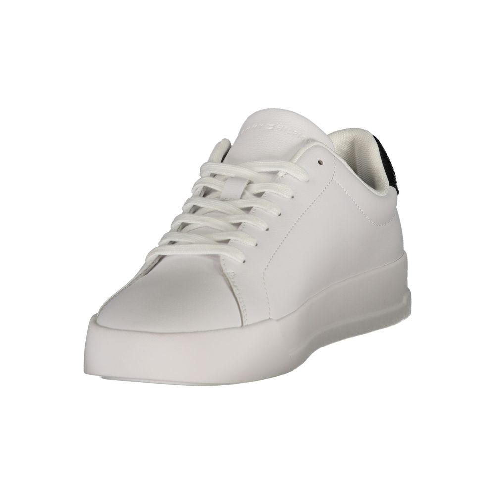 White Polyurethane Men Sneaker