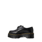 Black Leather Lace-Up Boots