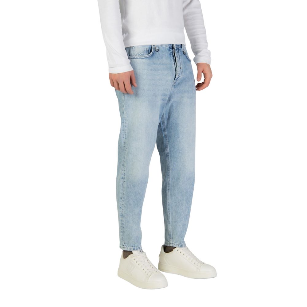 Light Blue Cotton Relaxed Fit Jeans