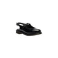Black Leather Flat Sandals
