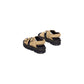 Beige Leather Platform Sandals
