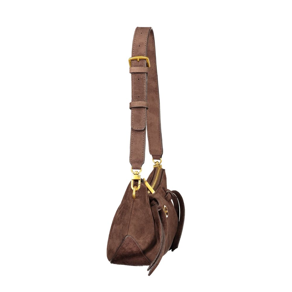 Brown Polyester Handbag