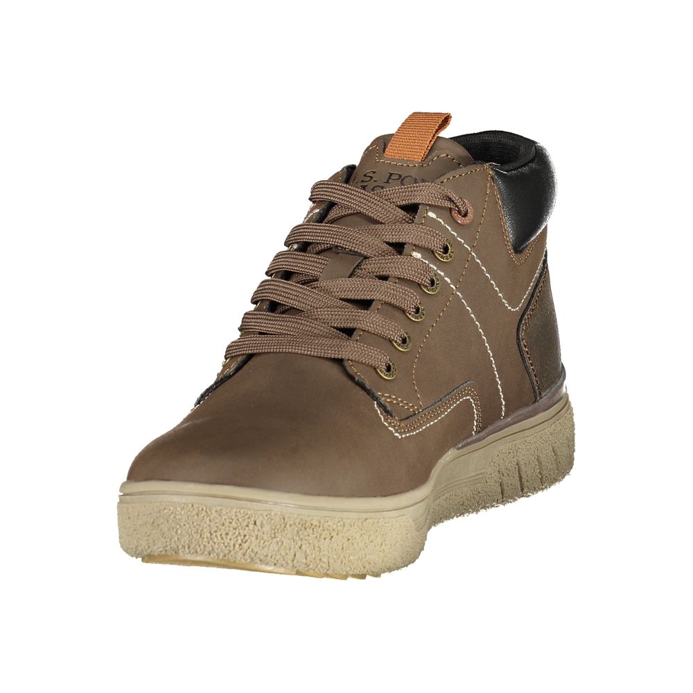 Brown Polyurethane Men's Sneaker