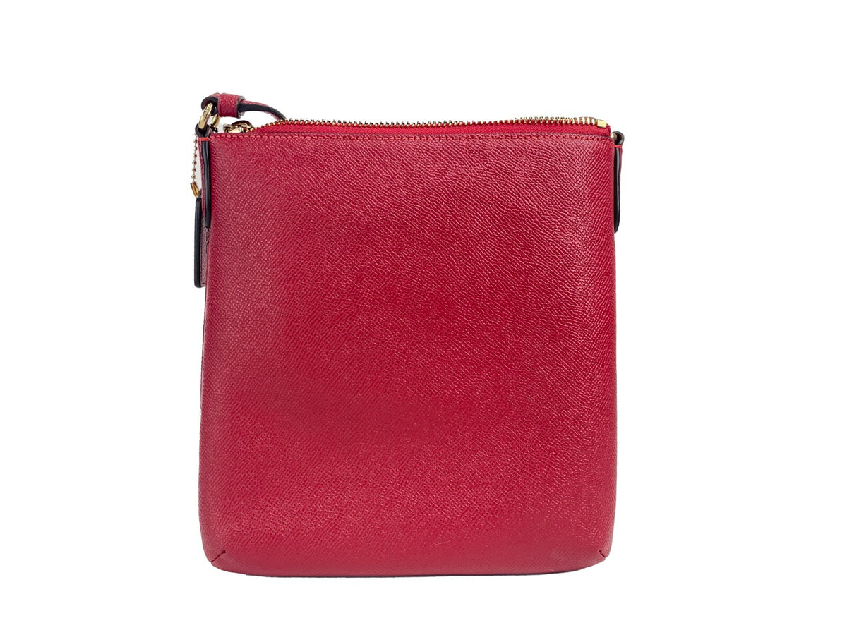 Coach Women'S Mini Rowan Top Zip File Crossbody Bag In Crossgrain Leather (Red)