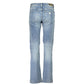 Blue Cotton Flared Jeans