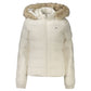 White Polyester Full-Length Jacket