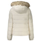 White Polyester Full-Length Jacket